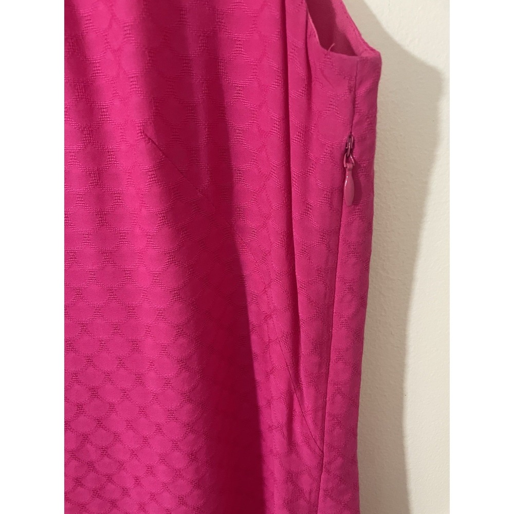 Vineyard Vines Size 0 Silk Blend Pink Dobby Embellished‎ Shift Dress Crew Neck - Picture 6 of 8
